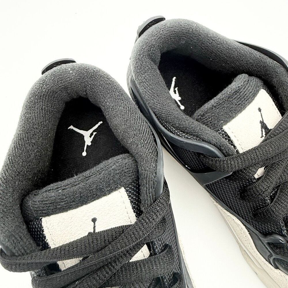 Nike Air Jordan 4 RM Black Light Bone Suede Low Lace Up Big Kids Sneakers Athlet - Picture 11 of 13